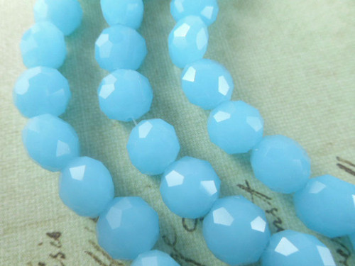 Turquoise Ruffled Disc 10 Pc Sea Glass Beads - per strand