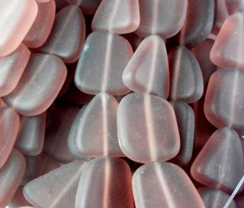 Purple Large Large Flat Nugget 22-18mm Sea Glass Beads Per Strand