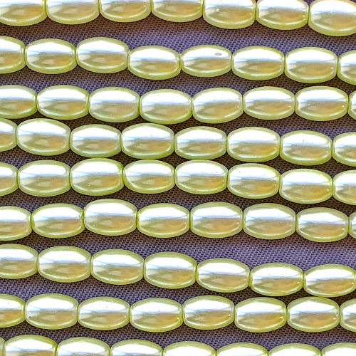 Key Lime Rice Glass Pearl 4x6mm Beads Per Strand