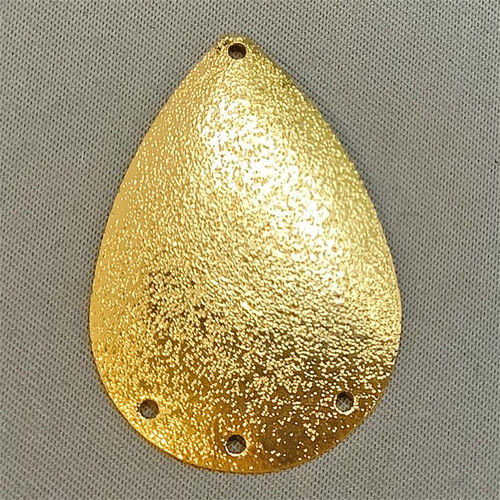 Stardust Concave Teardrop 4 Loop Chandelier Links 35x24mm Gold Plated Copper Q4 Per Pkg