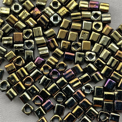 TOHO Metallic Iris Brown 4mm Cube Glass Seed Beads per Tube