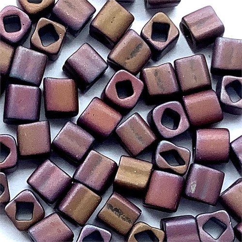 TOHO Matte Mauve Mocha 4mm Cube Glass Seed Beads per Tube