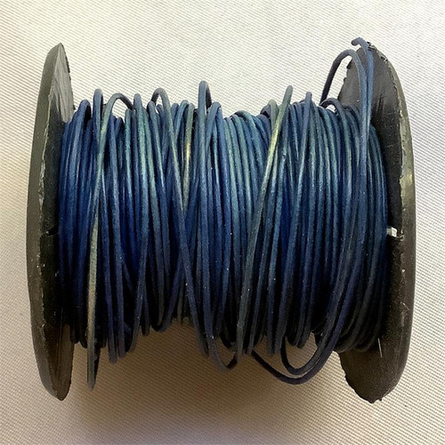 Antique Blue .5mm Dyed Leather Jewelry Cord per Foot