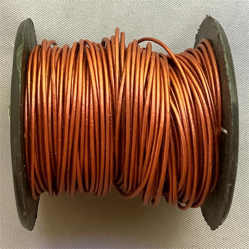 Copper .5mm Dyed Metallic Leather Jewelry Cord per Foot