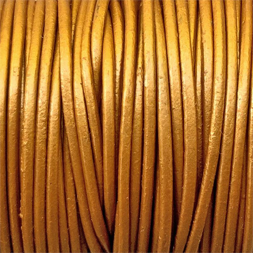 Indian Sun 1.5mm Metallic Dyed Leather Jewelry Cord per Foot