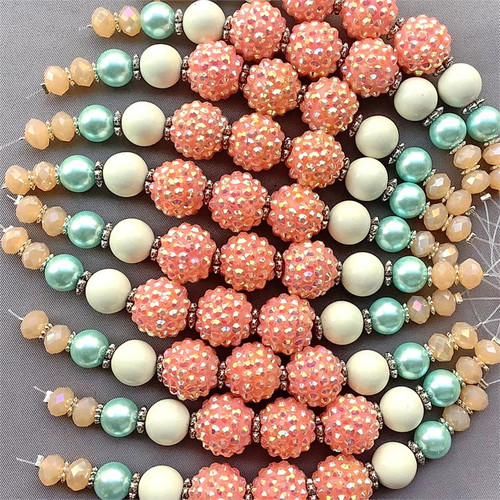 Birdie Pave Candy Bead Mix 16mm-4.5mm Per Strand