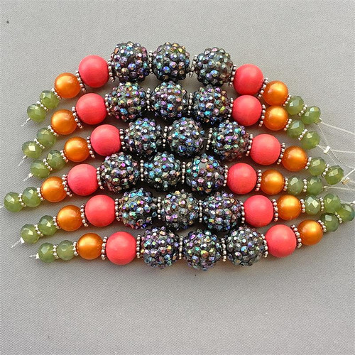 Dita Pave Candy Bead Mix 16mm-4.5mm Per Strand