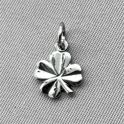 Four Leaf Clover Charms 11x8mm Platinum Plated Alloy Q12 per Pkg