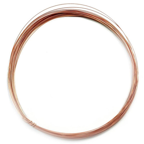 Solid Copper 22 Gauge Half Hard Half Round Jewelry Wire 25 Feet Per Pkg