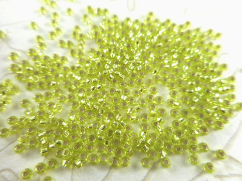 Silver Lined Chartreuse Miyuki Size 15/0 Seed Beads Per Tube