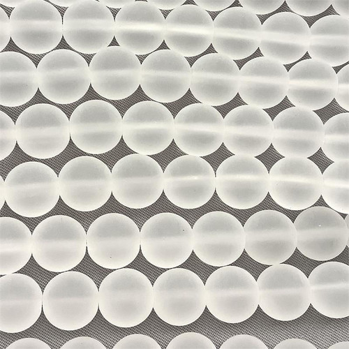 Clear Frost 10mm Round Sea Glass Beads Per Strand