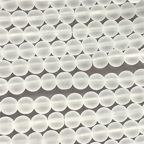 Frost 6mm Round Sea Glass Beads Per Strand