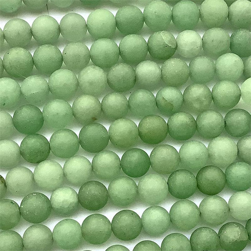 Matte Green Aventurine 8mm Round Ball Semi Precious Beads per Strand