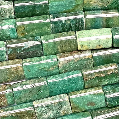 Green Aventurine 20x12mm Rectangle Semi Precious Beads Per Strand