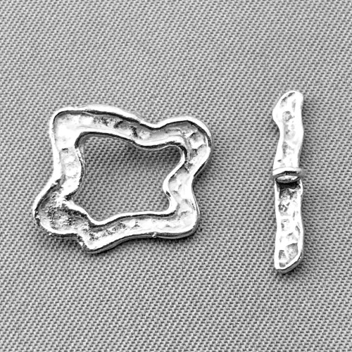 Abstract Square 13x15mm Toggle Clasps Sterling Silver Plated Copper Q4 Per Pkg