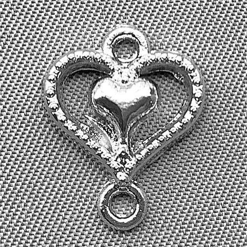 Heart to Heart 2 Loop Links 16x13mm Antique Silver Plated Alloy Q10 Per Pkg