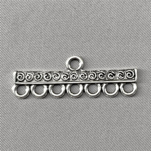 Swirl Bar 8 Loop Links 38x13mm Antique Silver Plated Alloy Q10 Per Pkg Swirl Bar 8 Loop Links 38x13mm Antique Silver Plated Alloy Q10 Per Pkg