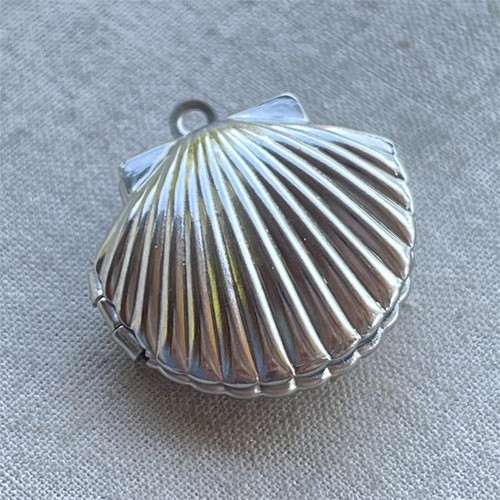 Clamshell Locket Memory Photo Frame Pendants 23x22mm Stainless Steel Q2 Per Pkg
