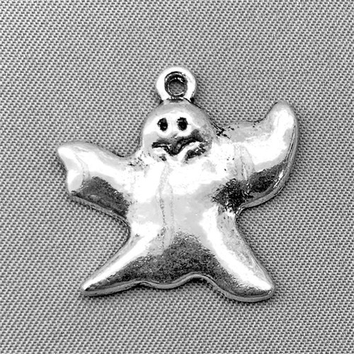 Ghost Charms 24mm Antique Silver Plated Alloy Q6 per Pkg