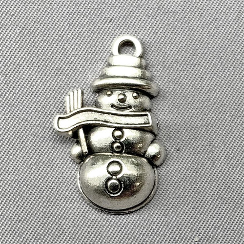 Large Snowman Charms 25x15mm Antique Silver Plated Alloy Q6 Per Pkg