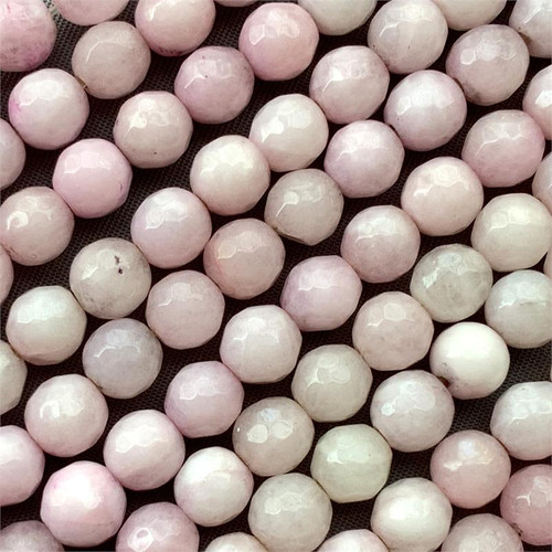 Dyed Lavender Faceted Jade 6mm Round Ball Semi Precious Stone Beads per Strand