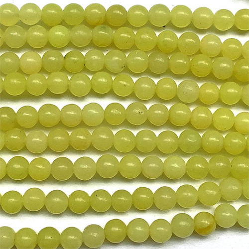 Lemon Jade 6mm Round Ball Semi Precious Stone Beads per Strand