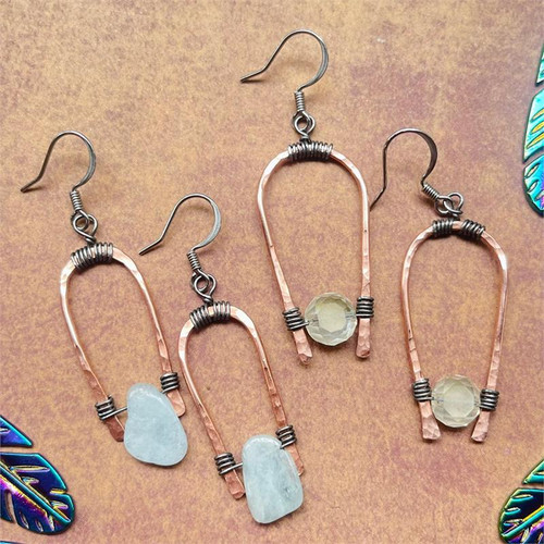 Mixed Metal Horseshoe Earrings Mini Kit Copper Iron Wire DIY Jewelry Making Kit