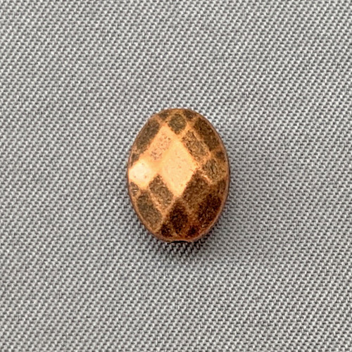 Faceted Oval Beads 10x8mm Antique Copper Plated Alloy Q30 Per Pkg