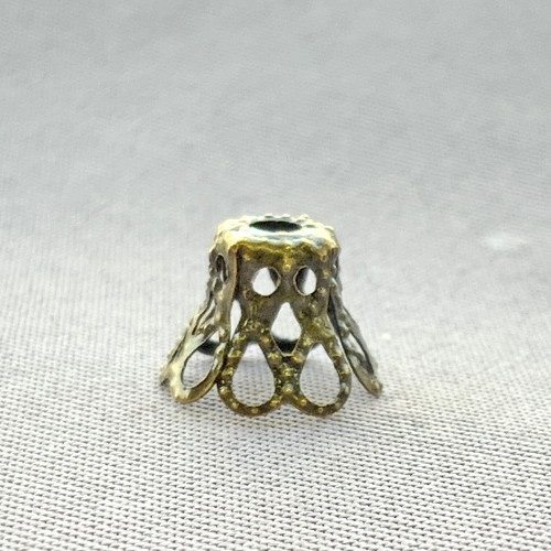 Copy of Filigree Cone Bead Caps 8x6mm Antique Brass Plated Alloy Q150 Per Pkg