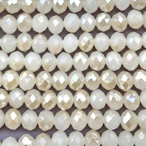 Chantilly Lace 8x6mm Faceted Rondelle Chinese Crystal Glass Beads Per Strand