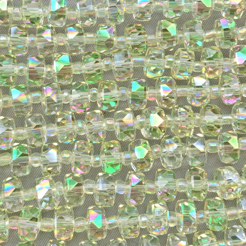 Camellia Aurora 7x4mm Faceted Chinese Crystal Glass Pinwheel Per Strand