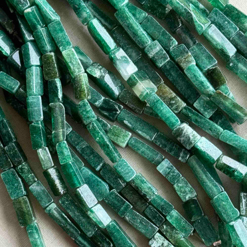 Green Aventurine 18mm Column Semi Precious Stone Beads 16Pcs Per Strand