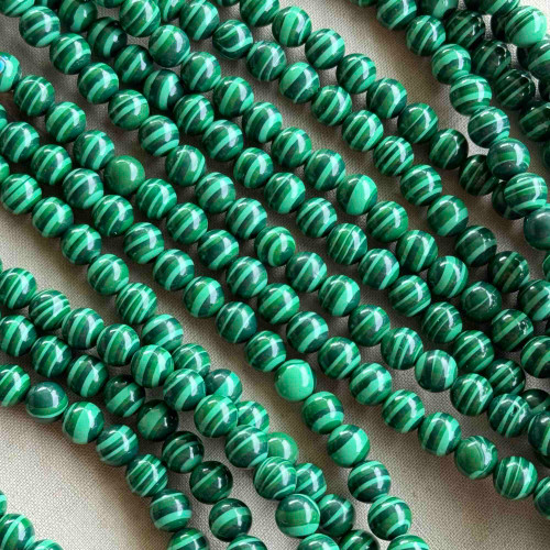 6mm Round Calsilica Festival Lime Green Man Made Semi Precious Stone Beads Per Strand