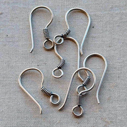19x9mm Coil Earwires 19ga Sterling Silver Made in Bali Q3 Pair Per Pkg