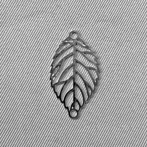 Filigree Leaf 2 Loop Links 19x10mm Antique Silver Plated Alloy Q20 Per Pkg