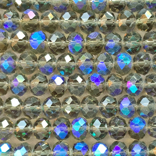 Flint Starlight 8x6mm Faceted Chinese Crystal Glass Rondelle Per Strand