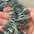 16x5mm Czech Glass Dagger Drop Beads Seafoam Mix Dots 50Pcs Per Strand