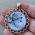 Frosty Blue Santa Pendant Hand Poured Glitter Resin Circle 48x40mm Per Pc
