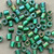 TOHO Crystal Prairie Green Lined Inside Color Frosted 4mm Cube Glass Seed Beads Per Tube