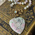 Pink Birdie Heart Necklace Pearl Knotted Artisan Made 28" Per Pc