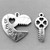 Best Friends Key Heart Charms 25-25x11mm Antique Silver Plated Alloy Q6 Per Pkg