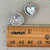18mm Rhinestone Fancy Heart Charms Clear Antique Silver Plated Per Pair