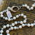 Glass Slipper Pearl Necklace Hand Knotted Artisan Made Per Pc