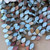 12x7mm Matte Ice Blue Vitrail Pressed Leaf Czech Glass 25 Beads Per Strand