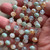 Serenity Beaded Rosary Chain 8mm Crystal Rondelle Antique Silver Plated Per Foot