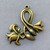 Tulip Rose Stem Flower Flourish Charms 37x32mm Antique Brass Plated Alloy Q3 Per Pkg