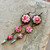 Wild Roses Earrings Resin Collage Per Pair