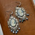 Lady Charlotte Cameo Earrings Rhinestone Resin Collage Per Pair