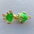 Movable Green Goldfish CZ Cloisonne Charms 29x15mm 18kt Gold Plated Brass Q1 Per Pkg