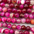 Fuchsia Banded Agate 10mm Faceted Round Semi Precious Stone Beads Per Strand